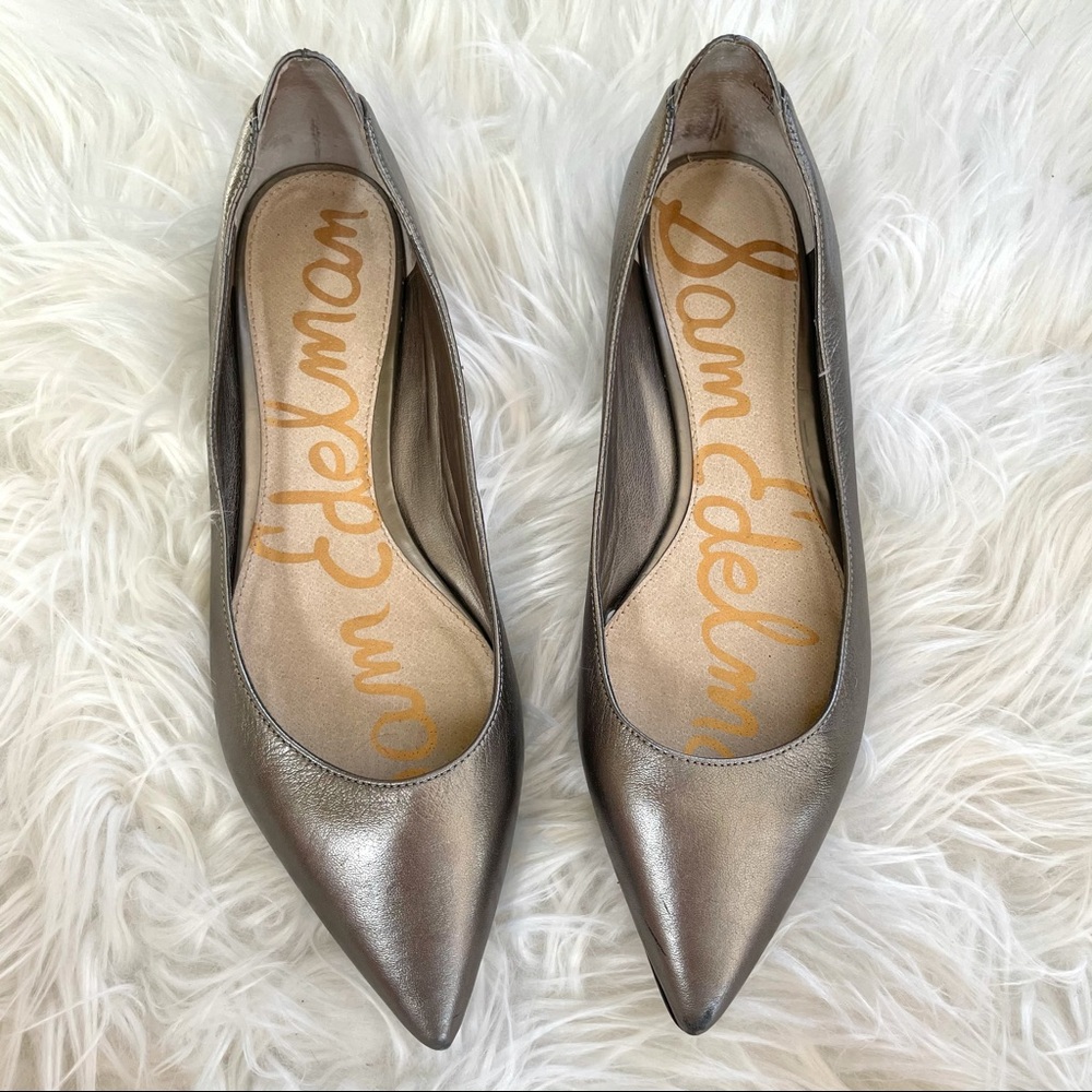 Sam Edelman Silver Rae Pointed Toe Flats Sz 8.5